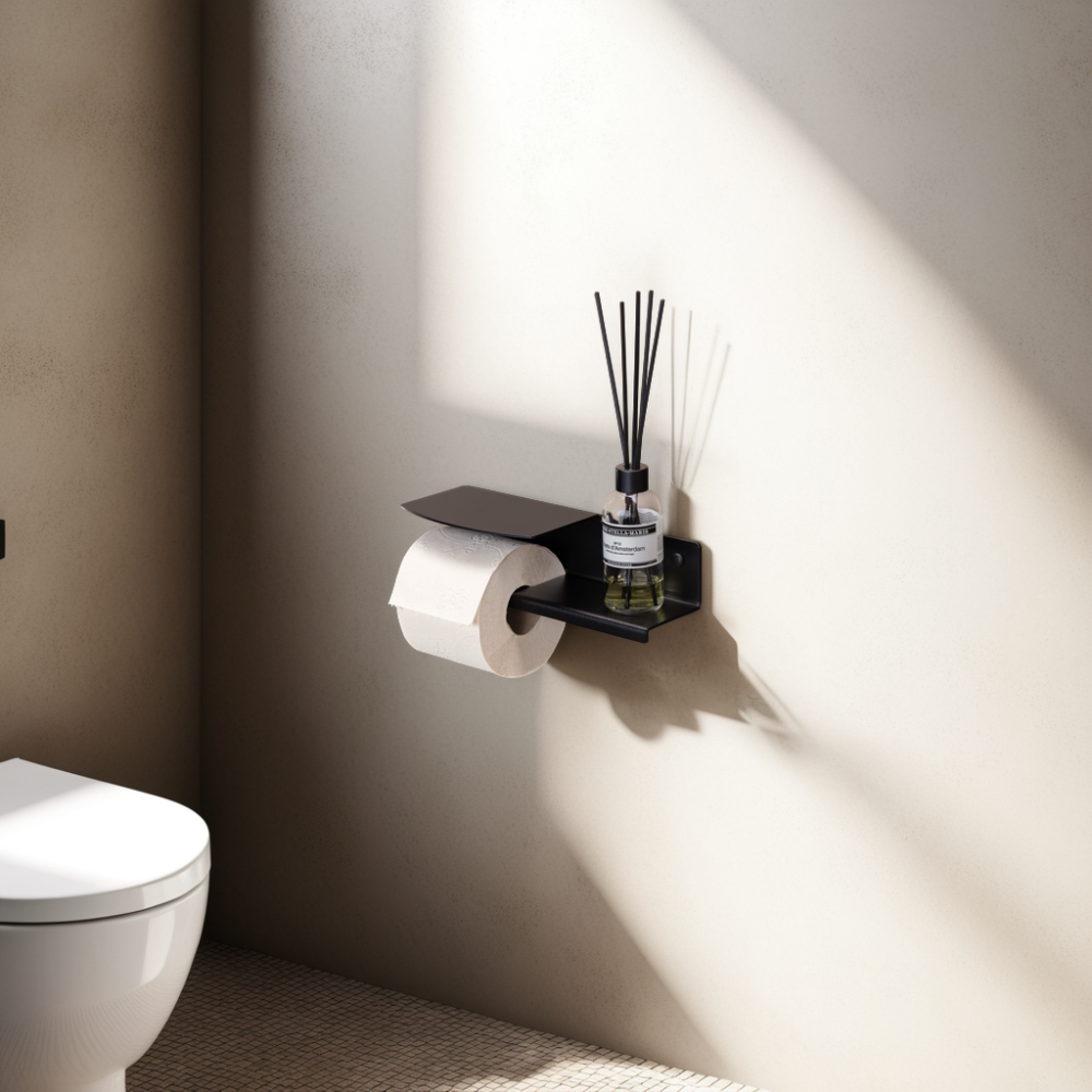 Toiletrolhouder 'Cloudy' M, kleur zwart