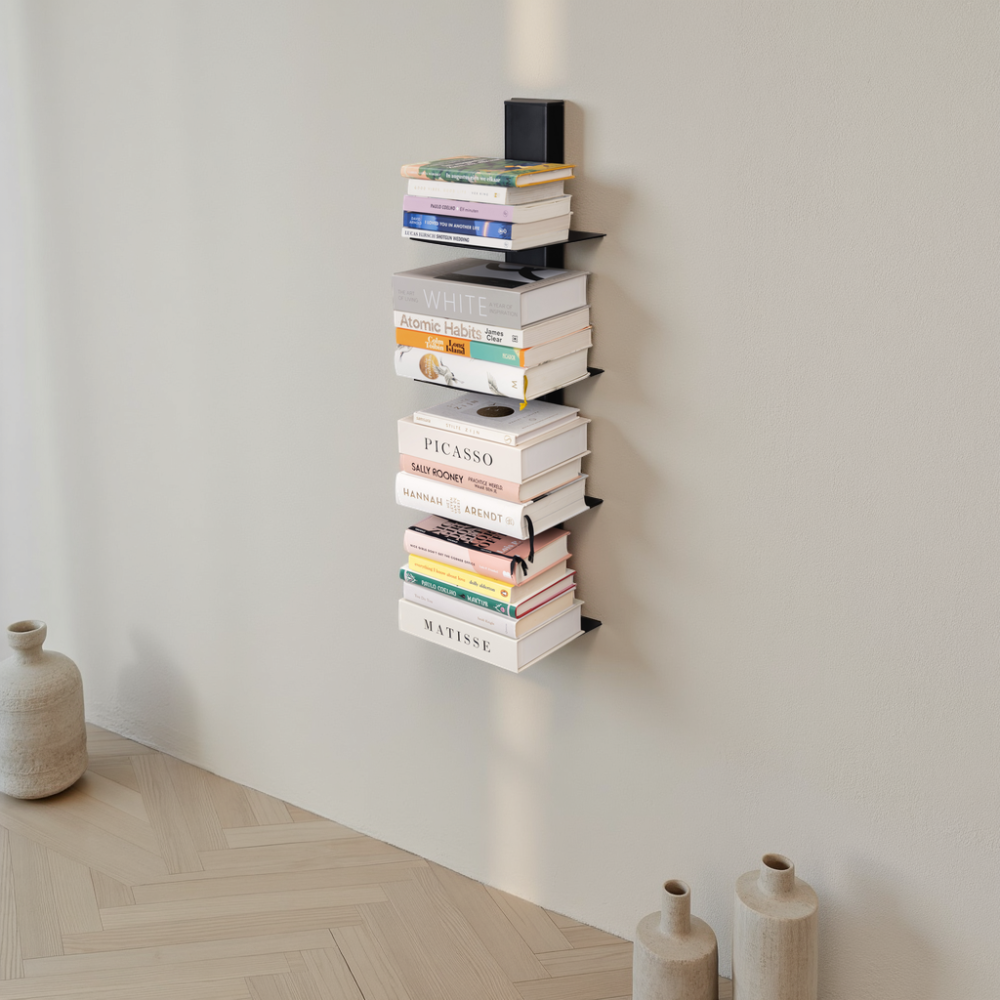 Hangend Boekenrek 'Rocket' kleur zwart