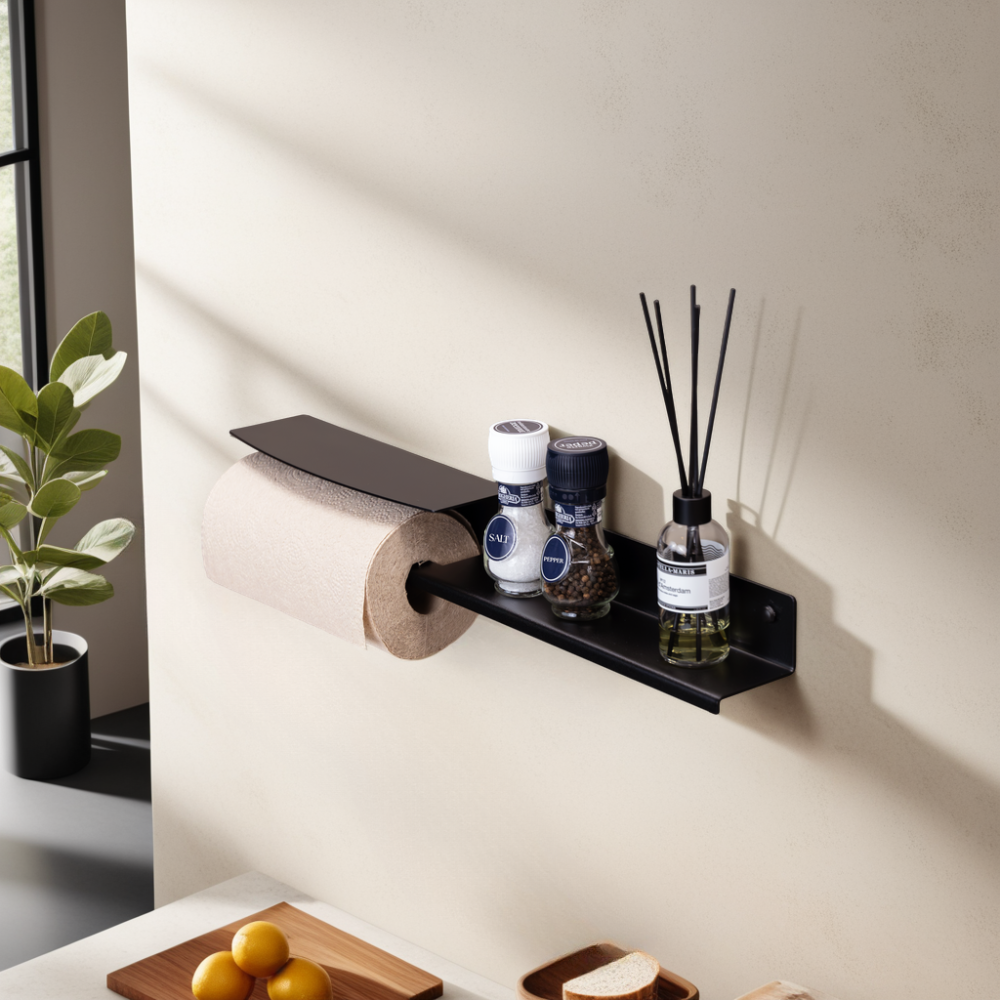 Keukenrolhouder 'Skye' M, kleur zwart