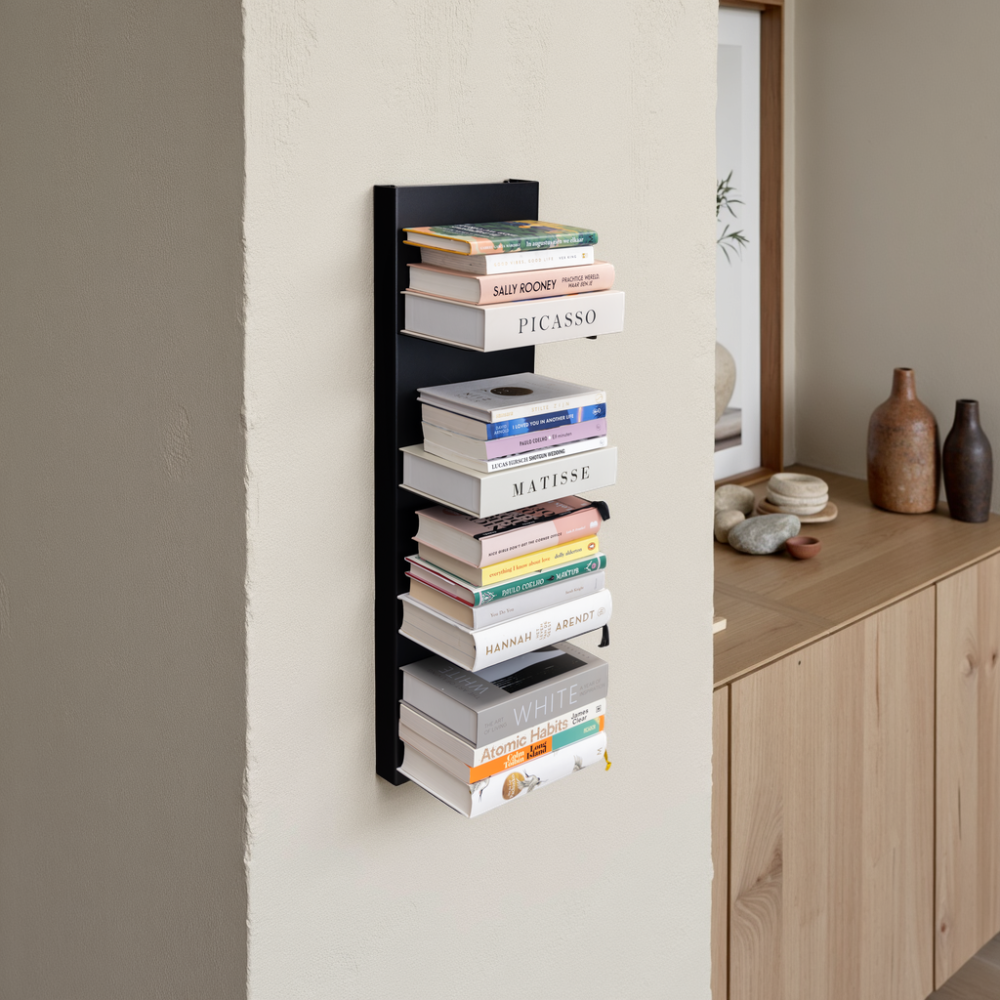 Hangend Boekenrek 'Stella' kleur zwart